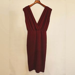 Boohoo Dress Size 10 Maroon/red Sleeveless V Neck